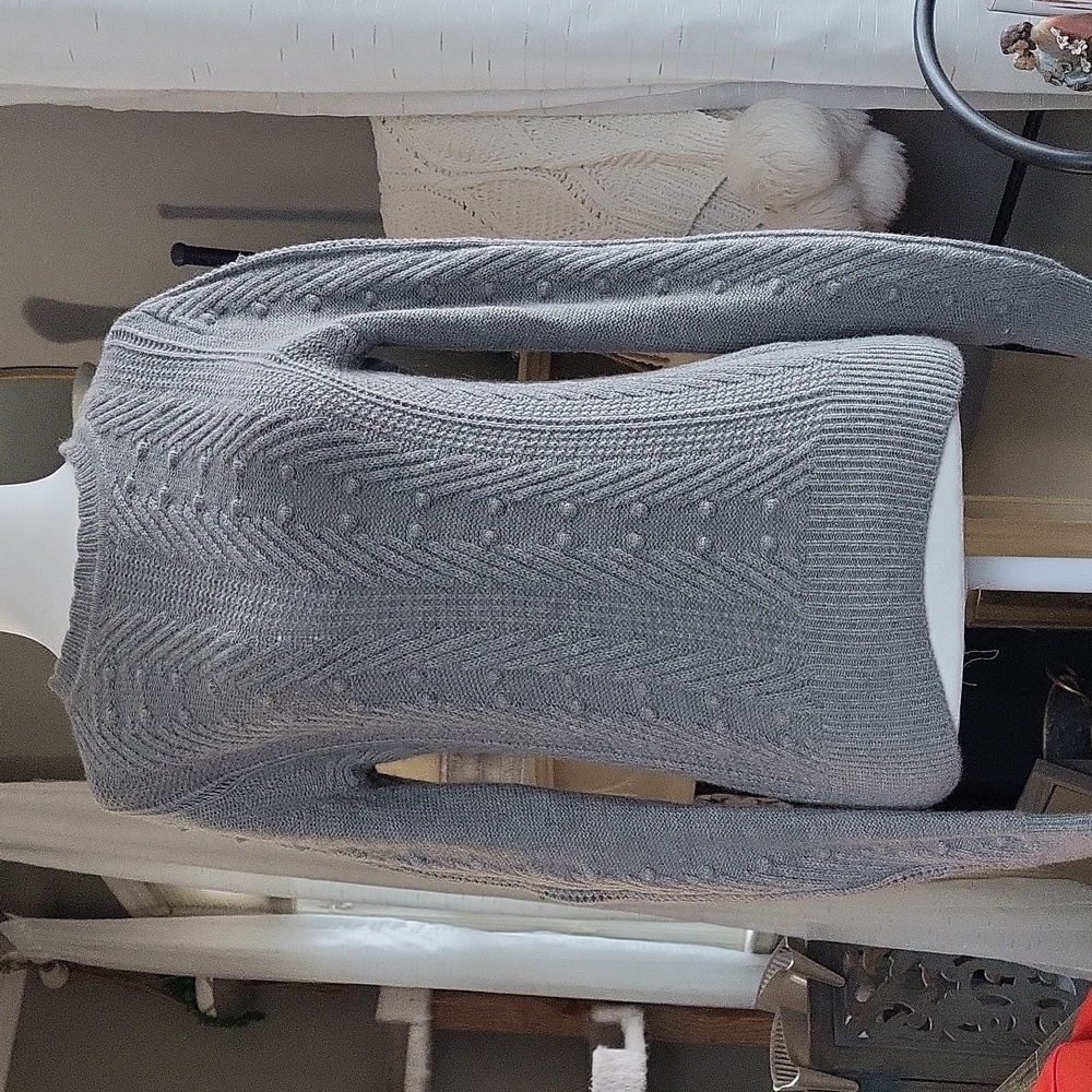 Grey Cable Knit Sweater